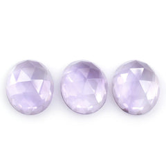 PINK AMETHYST ROSE CUT OVAL CAB 12X10MM 4.06 Cts.