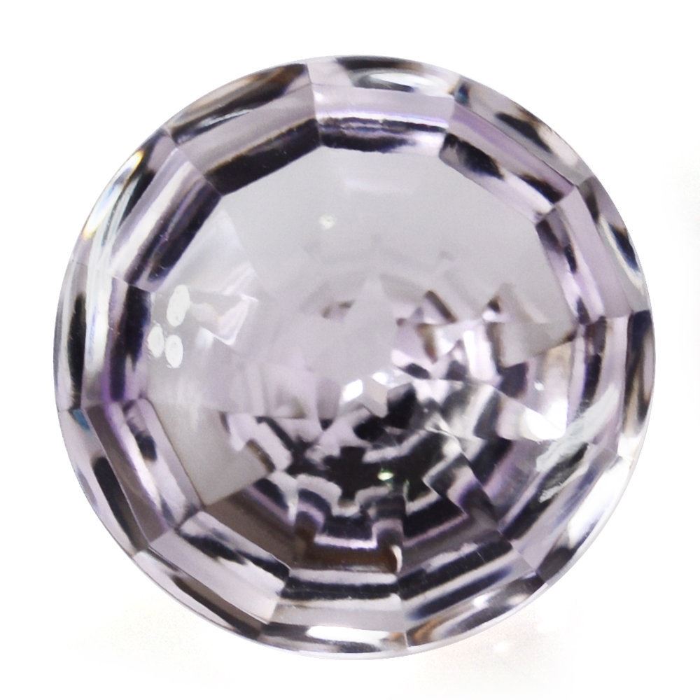 PINK AMETHYST BUFFTOP CONCAVE STEP CUT BACK ROUND (DES#47) 15MM 10.47 Cts.