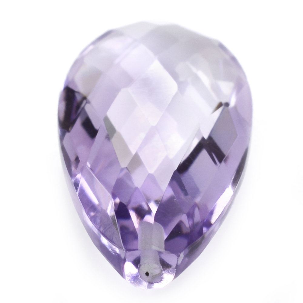 PINK AMETHYST BRIOLETTE PEAR (HALF DRILL 0.80MM) 20X10MM 6.90 Cts.
