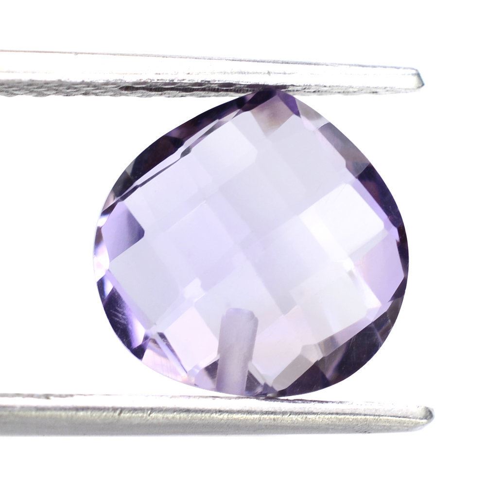 PINK AMETHYST BRIOLETTE PEAR (TABEEZ) (HALF DRILL 0.90MM) 11MM 3.70 Cts.