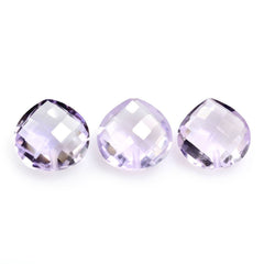 PINK AMETHYST BRIOLETTE PEAR (TABEEZ) (HALF DRILL 0.90MM) 11MM 3.70 Cts.