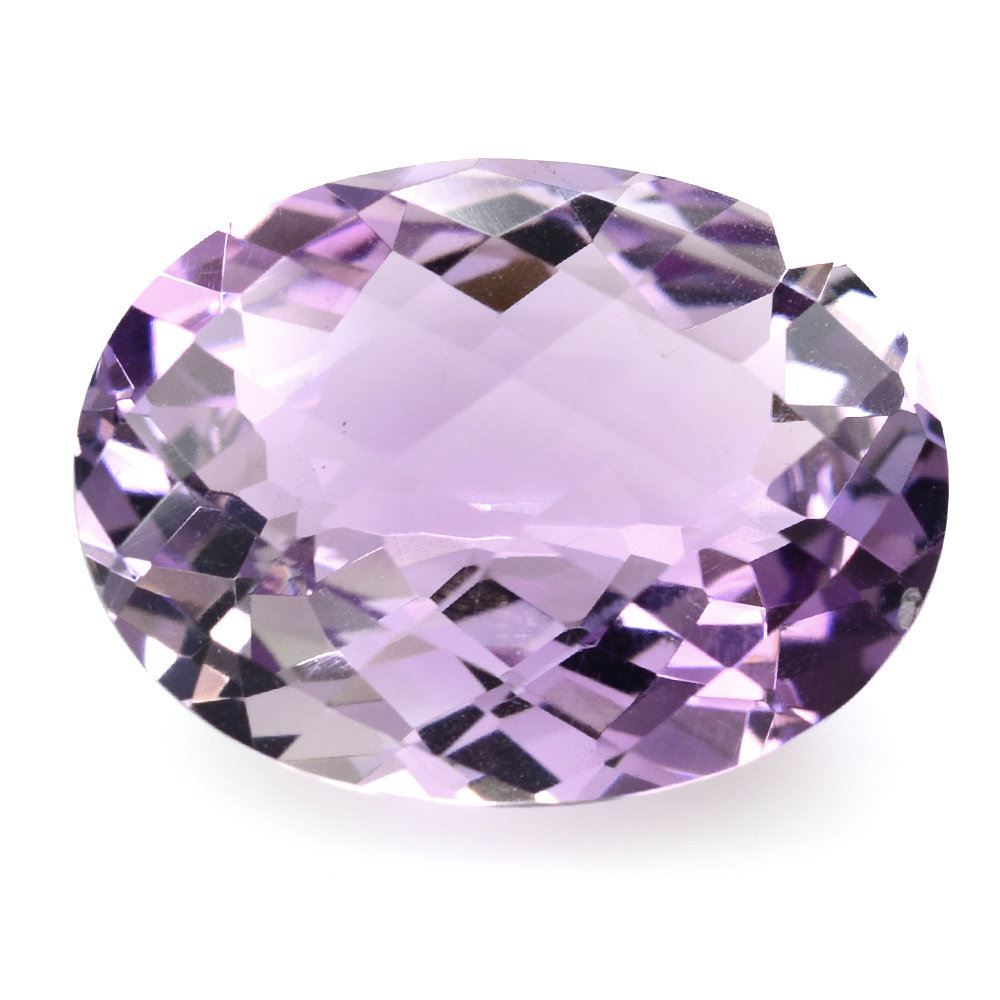 PINK AMETHYST CHECKER CUT OVAL 20X15MM 15.65 Cts.