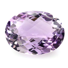 PINK AMETHYST CHECKER CUT OVAL 20X15MM 15.65 Cts.