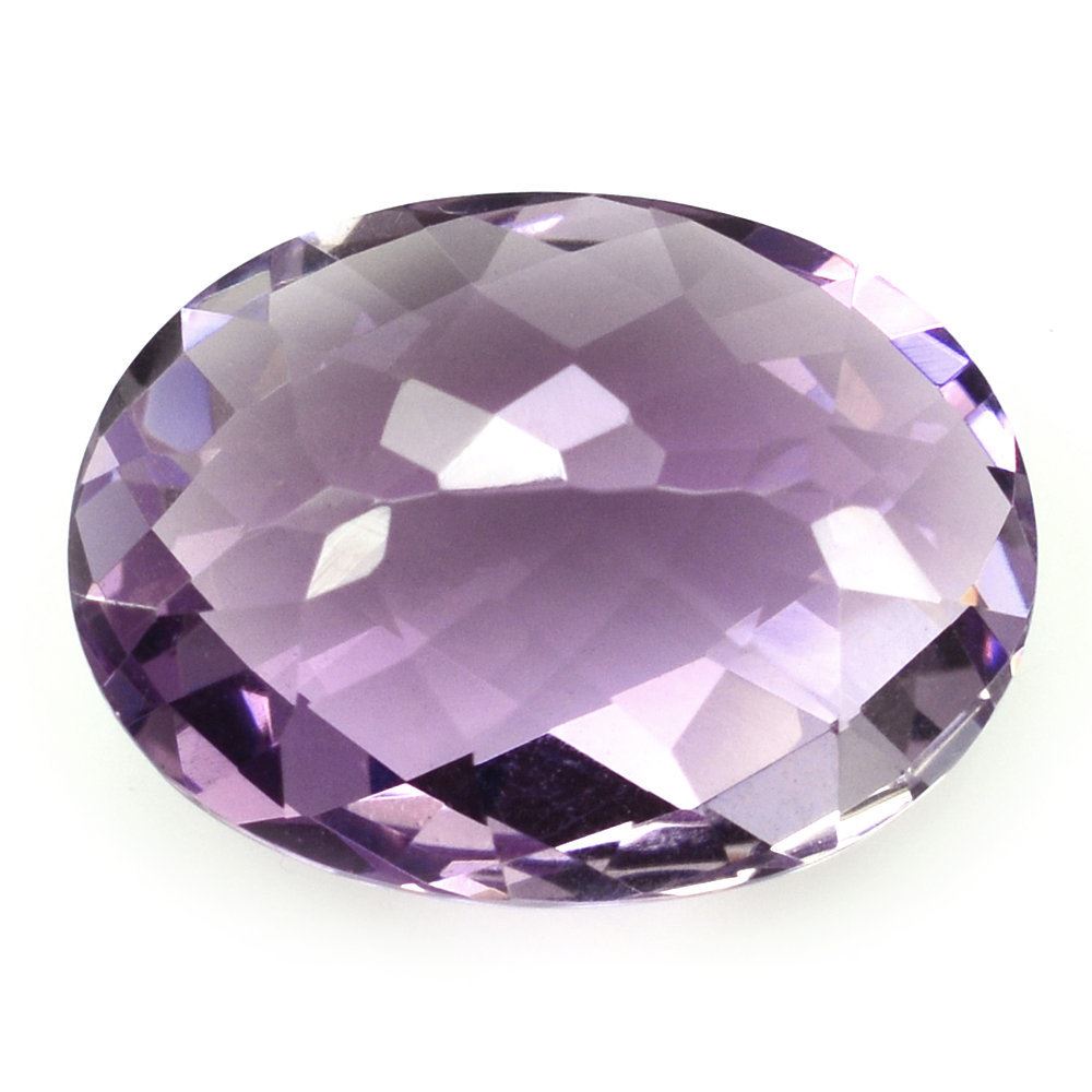 PINK AMETHYST CHECKER CUT OVAL 20X15MM 15.65 Cts.