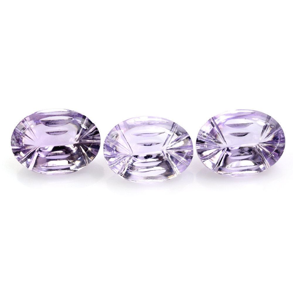 PINK AMETHYST CHECKER CUT OVAL 20X15MM 15.65 Cts.