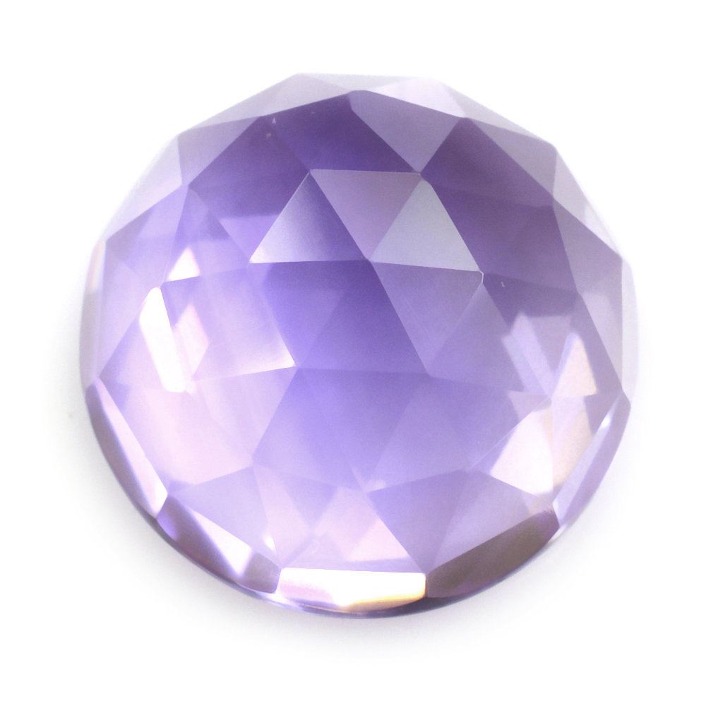 PINK AMETHYST ROSE CUT ROUND CAB 15MM 10.75 Cts.