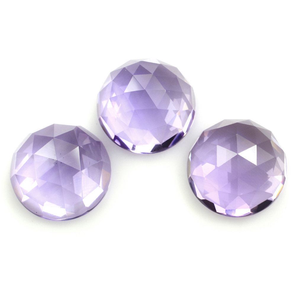 PINK AMETHYST ROSE CUT ROUND CAB 15MM 10.75 Cts.