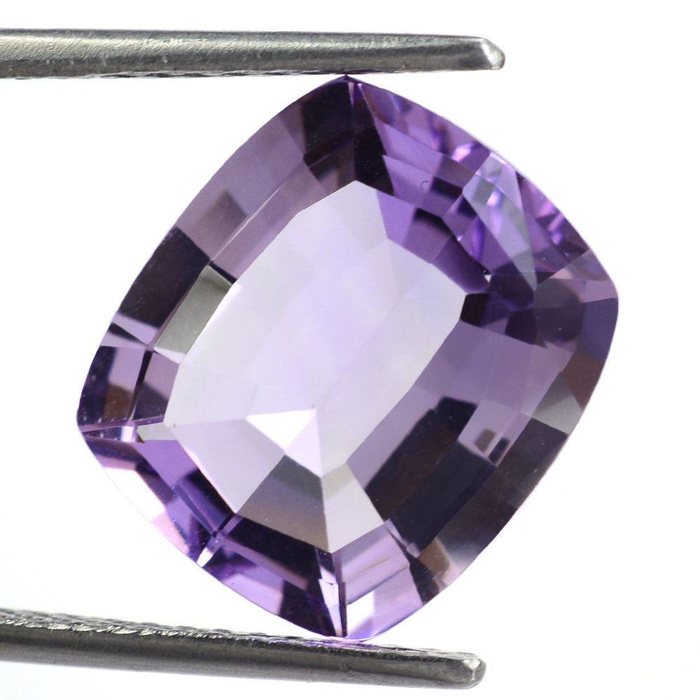 PINK AMETHYST CUT CUSHION (STEP CUT BACK) 14X12MM 8.28 Cts.