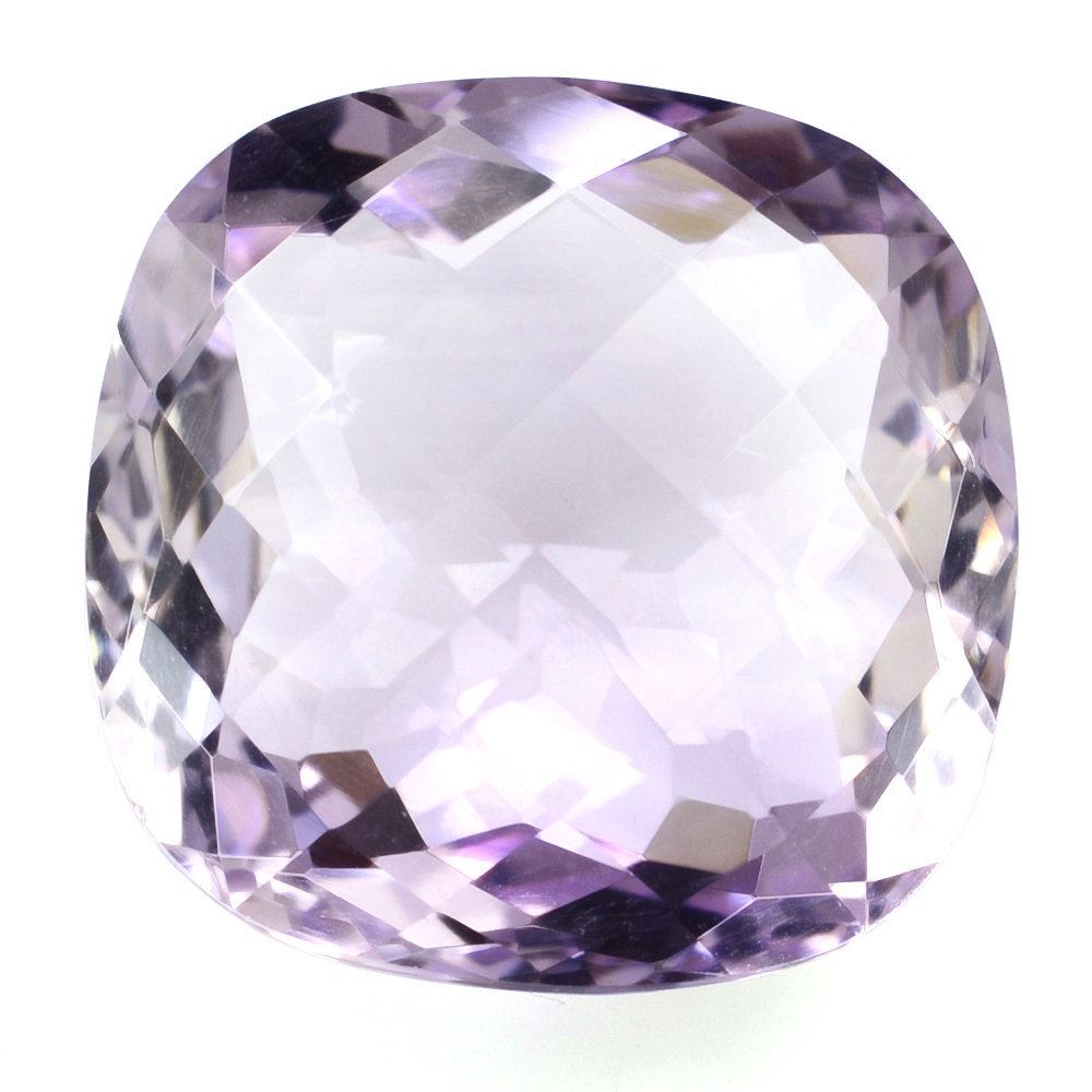 PINK AMETHYST CHECKER CUT CUSHION 22MM 34.40 Cts.