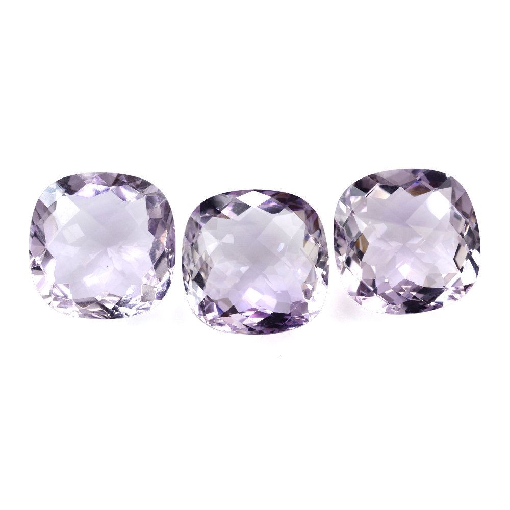 PINK AMETHYST CHECKER CUT CUSHION 22MM 34.40 Cts.