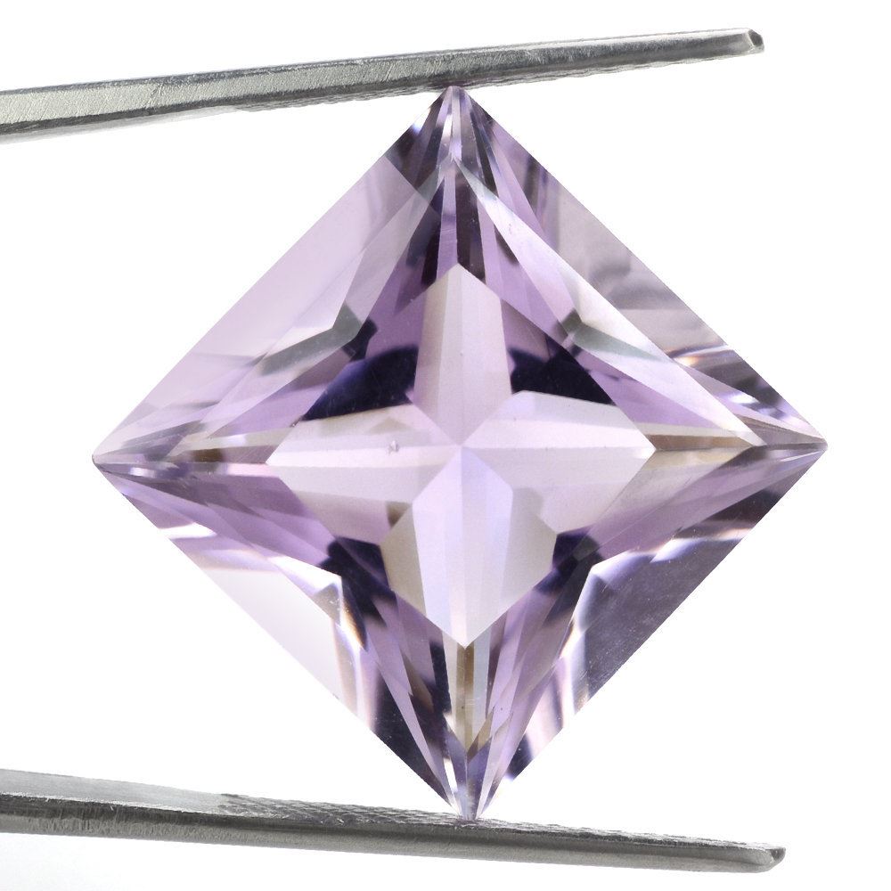 PINK AMETHYST PRINCESS CUT SQUARE 17.50MM 22.90 Cts.