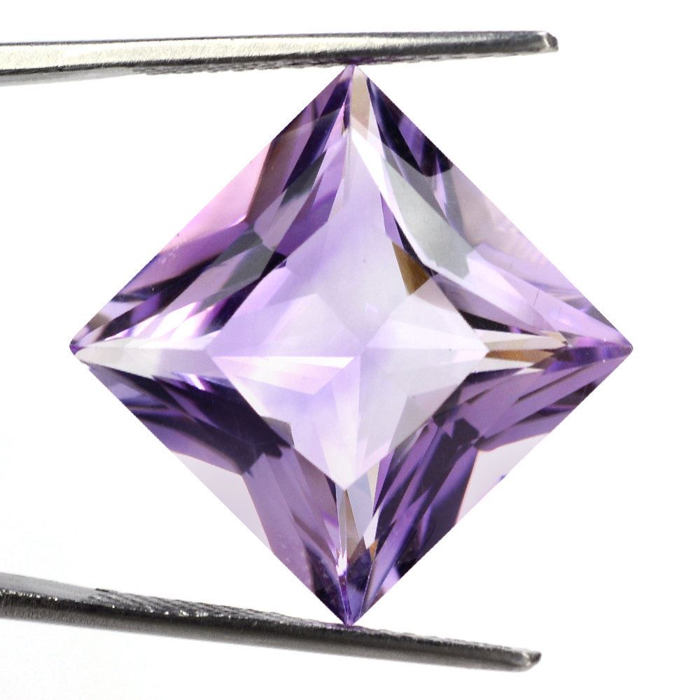 PINK AMETHYST PRINCESS CUT SQUARE 16.50MM 19.20 Cts.