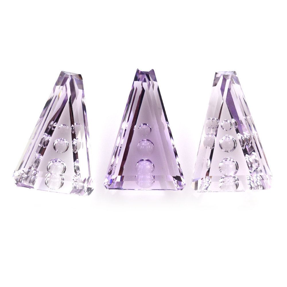 PINK AMETHYST SUPPER BUBBLE TRAPEZOID (DES#120) 24X16MM 20.94 Cts.
