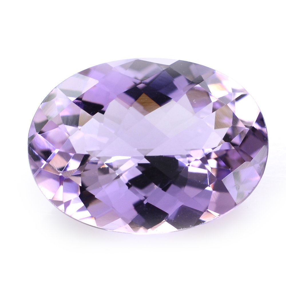 PINK AMETHYST CHECKER CUT OVAL 20X15MM 13.80 Cts.