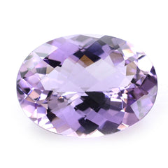PINK AMETHYST CHECKER CUT OVAL 20X15MM 13.80 Cts.