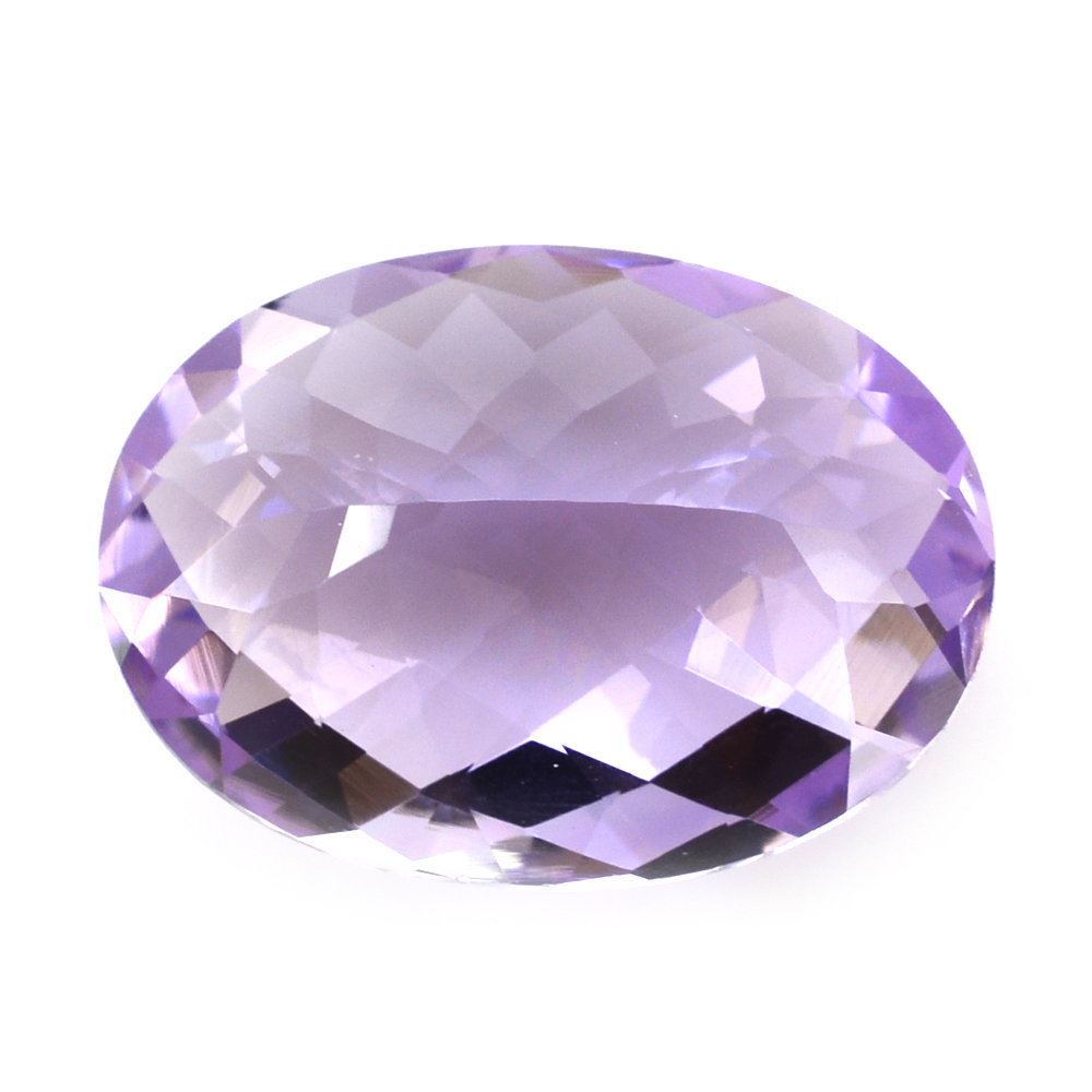 PINK AMETHYST CHECKER CUT OVAL 20X15MM 13.80 Cts.