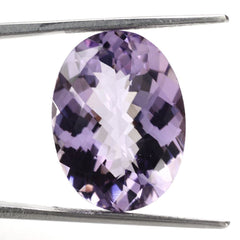 PINK AMETHYST CHECKER CUT OVAL 20X15MM 13.80 Cts.