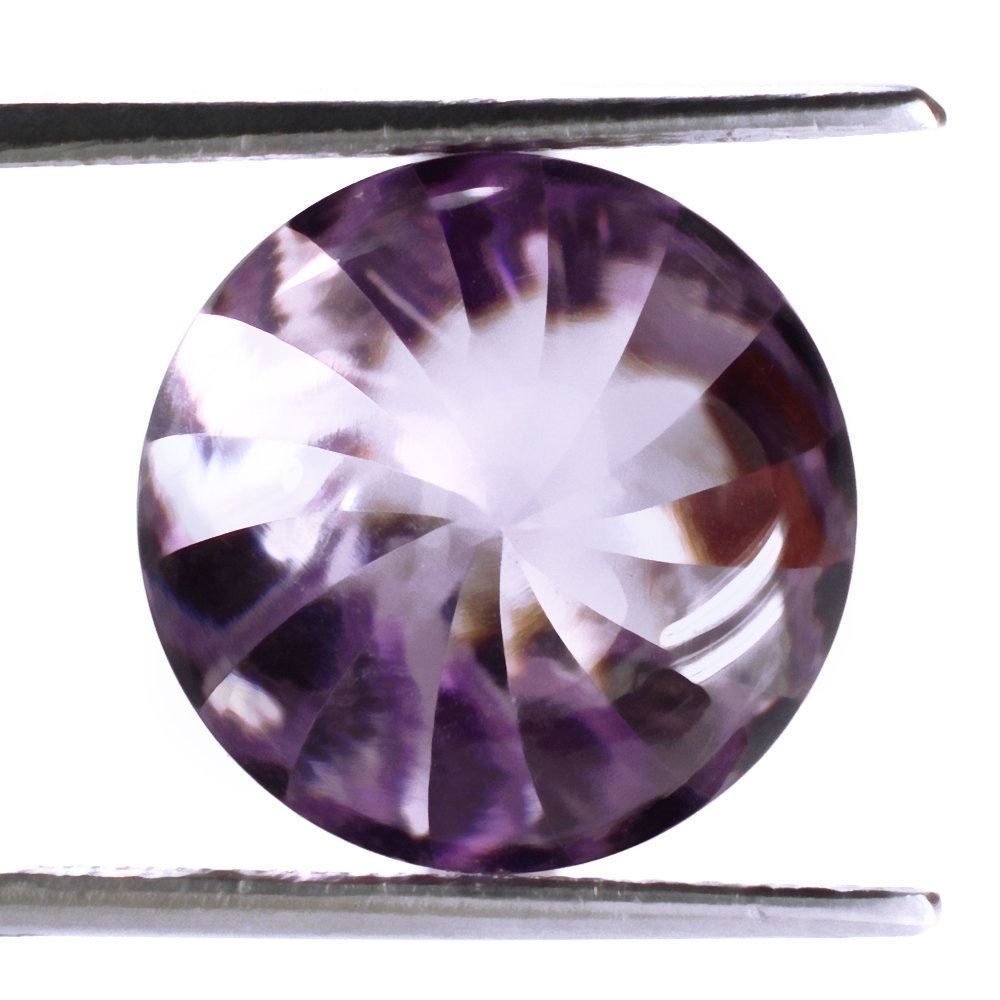 PINK AMETHYST BUFFTOP ROUND WITH TWISTED CONCAVE (DES#31) 14MM 9.35 Cts.