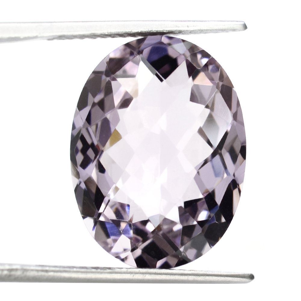 PINK AMETHYST CHECKER CUT OVAL 20X15MM 15.55 Cts.