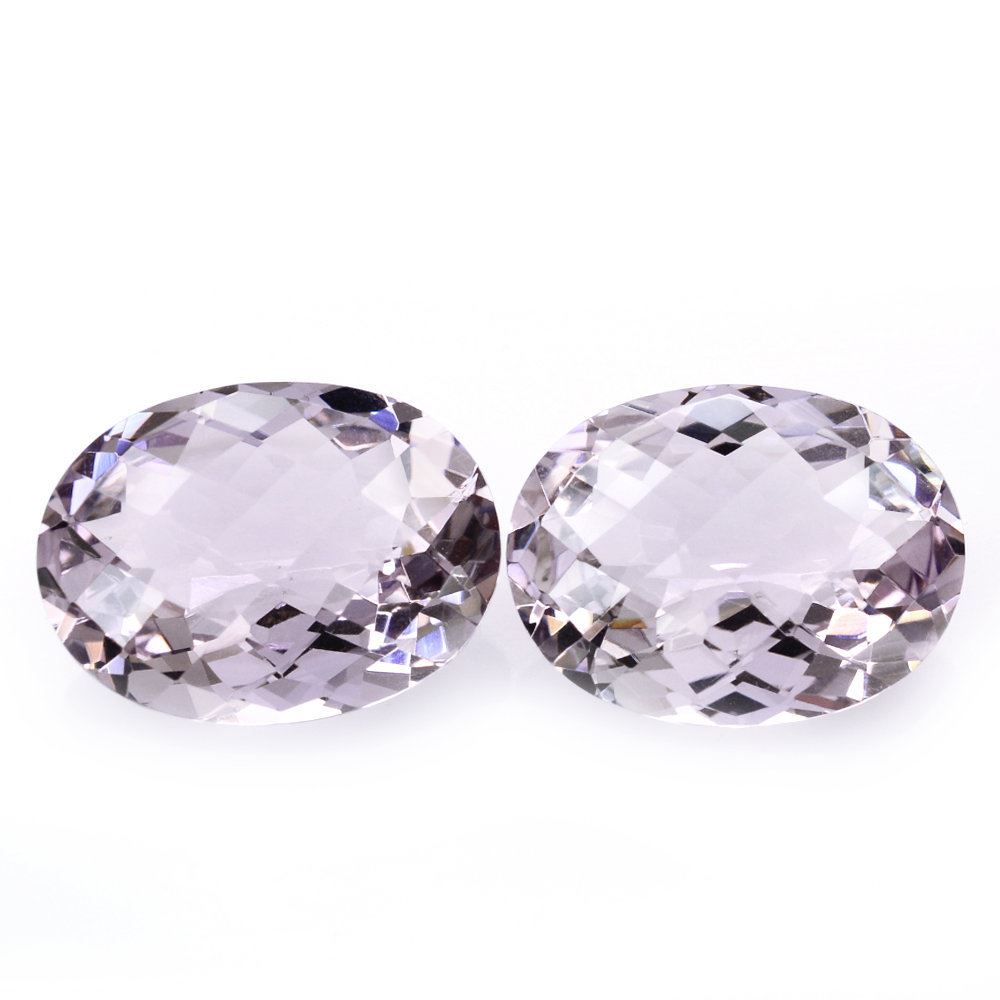 PINK AMETHYST CHECKER CUT OVAL 20X15MM 15.55 Cts.