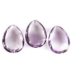 PINK AMETHYST LENTIL PEAR (HALF DRILL 1.00MM) 20X15MM 13.89 Cts.