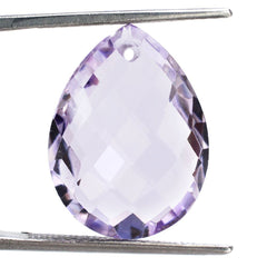 PINK AMETHYST BRIOLETTE PEAR (FULL DRILL 1.00MM) 20X15MM 13.40 Cts.