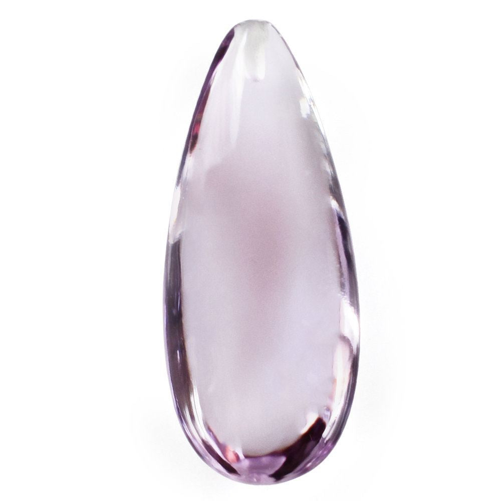 PINK AMETHYST LENTIL PEAR (HALF DRILL 1.30MM) 30X12MM 26.09 Cts.