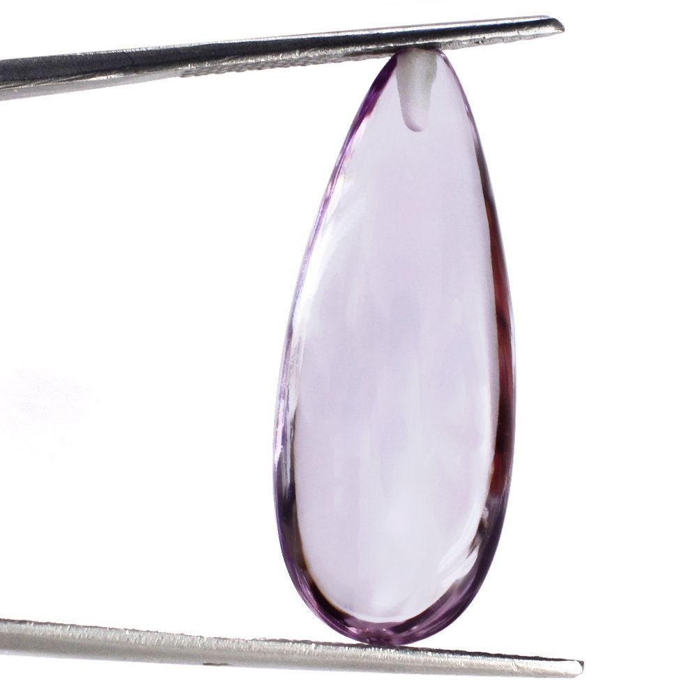 PINK AMETHYST LENTIL PEAR (HALF DRILL 1.30MM) 30X12MM 26.09 Cts.