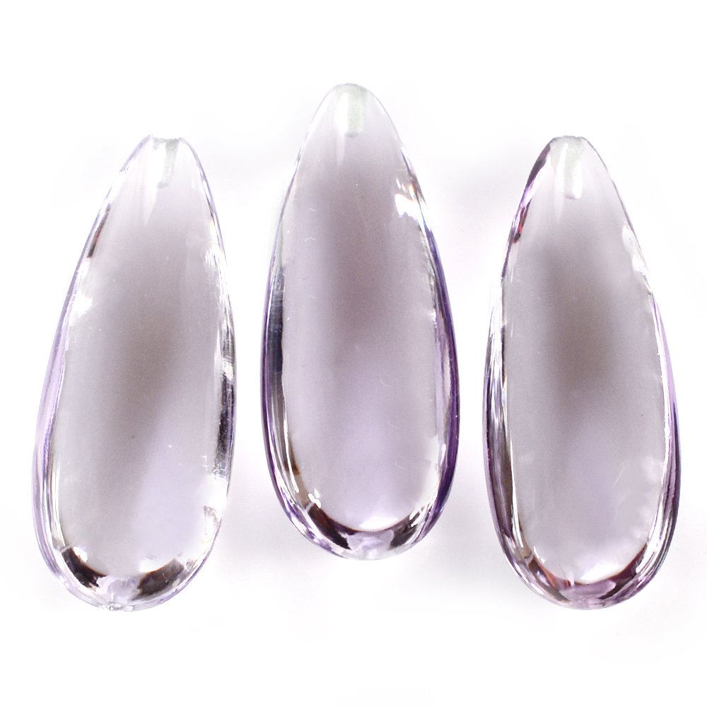PINK AMETHYST LENTIL PEAR (HALF DRILL 1.30MM) 30X12MM 26.09 Cts.