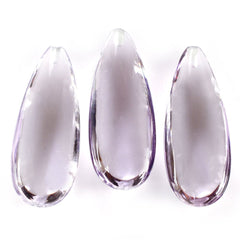PINK AMETHYST LENTIL PEAR (HALF DRILL 1.30MM) 30X12MM 26.09 Cts.