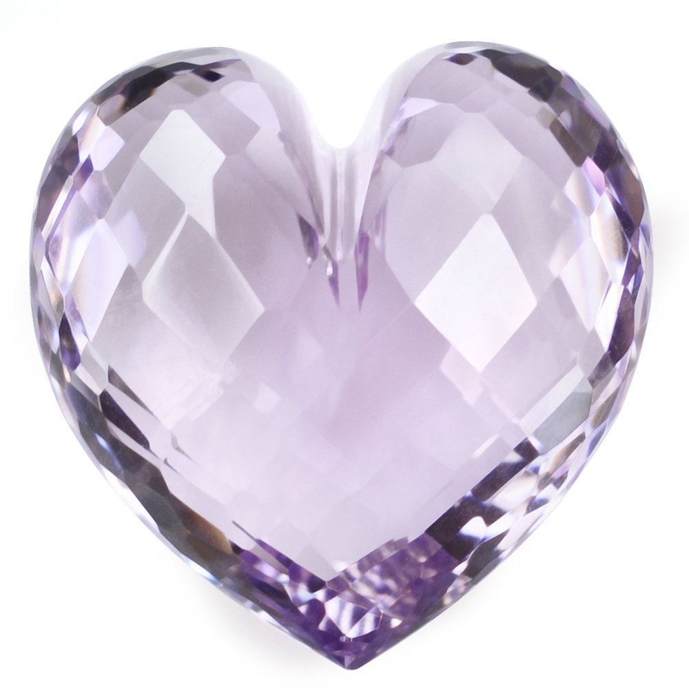 PINK AMETHYST BRIOLETTE HEART (HALF DRILL 1.00MM) 20MM 28.35 Cts.