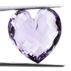 PINK AMETHYST BRIOLETTE HEART (HALF DRILL 1.00MM) 20MM 28.35 Cts.