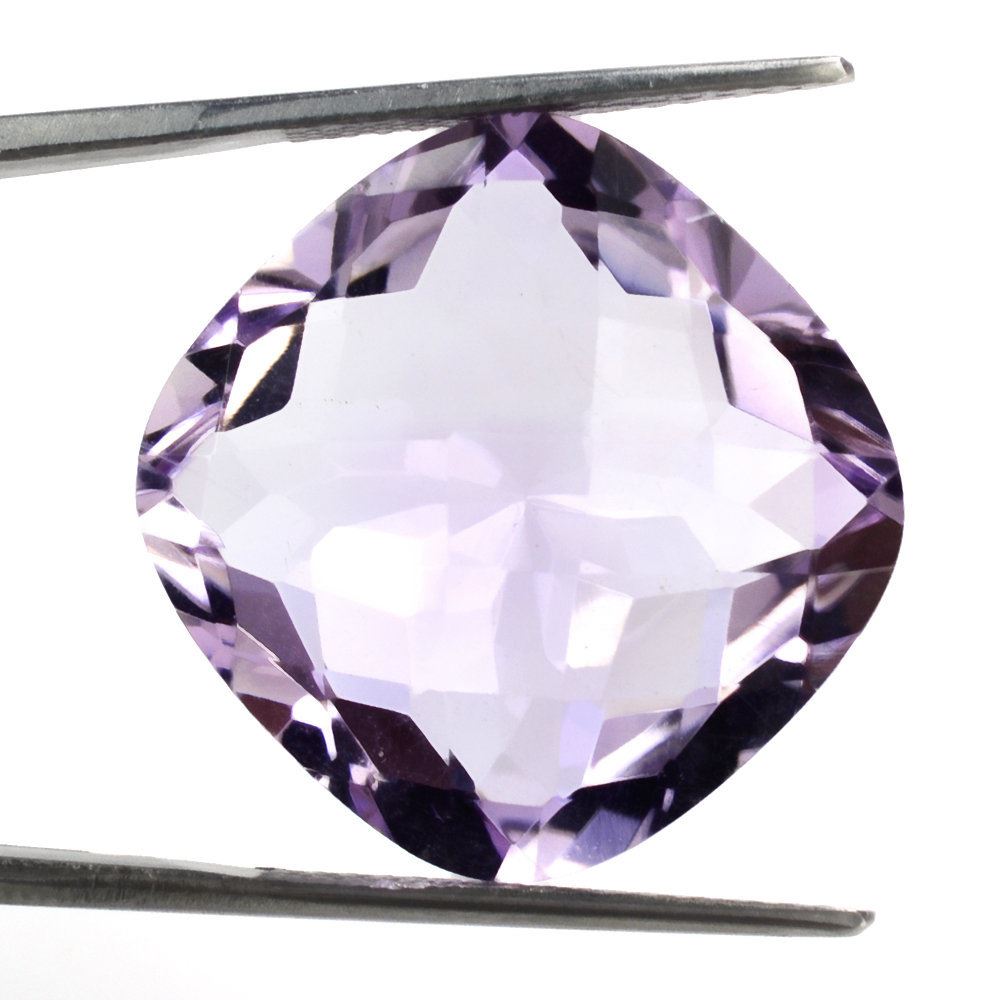 PINK AMETHYST CHECKER CUT CUSHION 22MM 30.50 Cts.