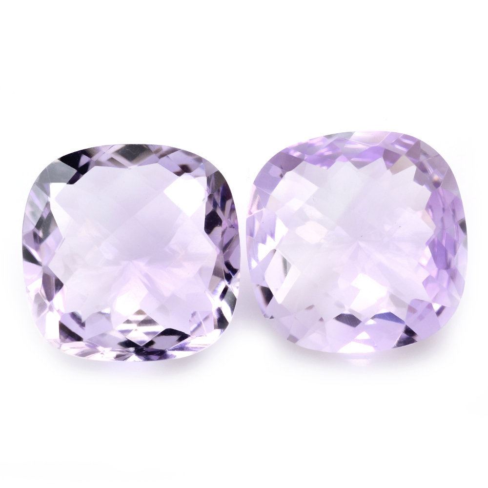 PINK AMETHYST CHECKER CUT CUSHION 22MM 30.50 Cts.