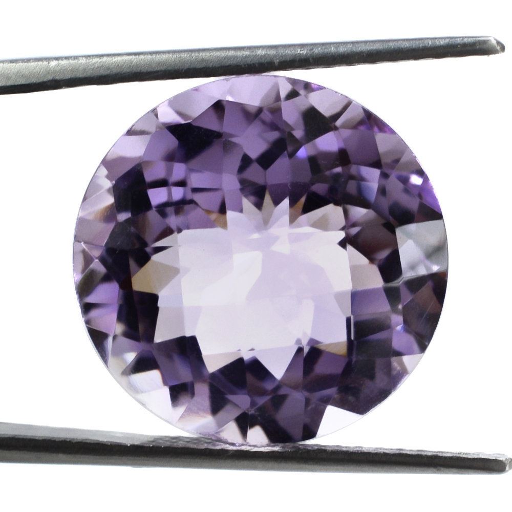 PINK AMETHYST CHECKER CUT ROUND 18MM 18.40 Cts.