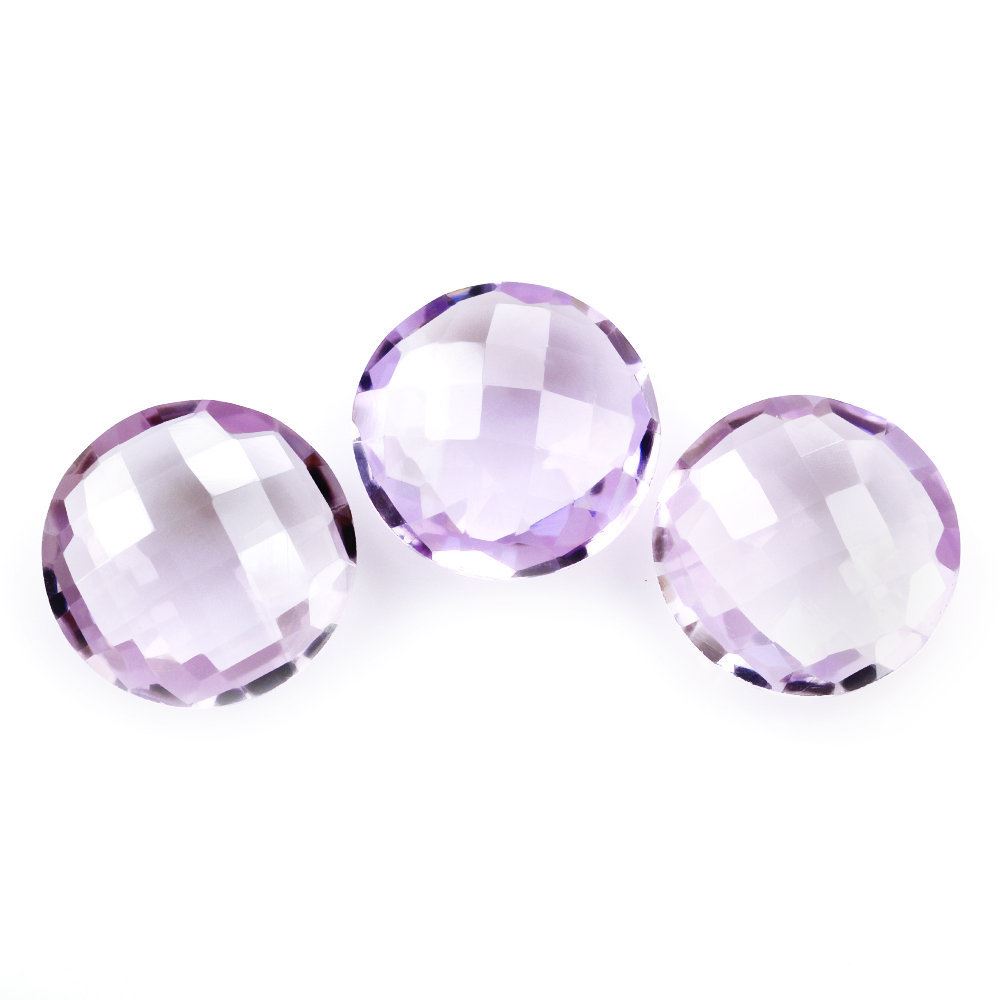 PINK AMETHYST BRIOLETTE ROUND 16MM 9.81 Cts.