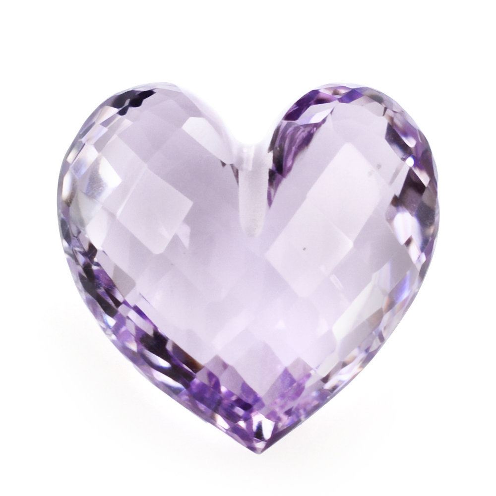 PINK AMETHYST BRIOLETTE HEART (AAA/CLEAN) (HALF DRILL 1.00MM) 14MM 9.29 Cts.