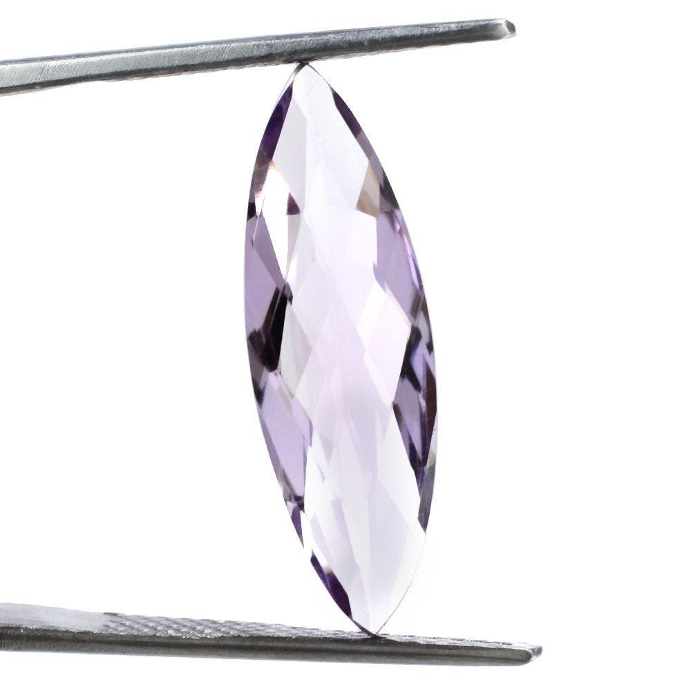 PINK AMETHYST CHECKER CUT MARQUISE 25X8MM 5.54 Cts.