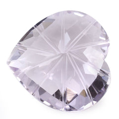 PINK AMETHYST CHECKER CUT ON TOP BACK LAZER CUT HEART 15MM 9.05 Cts.