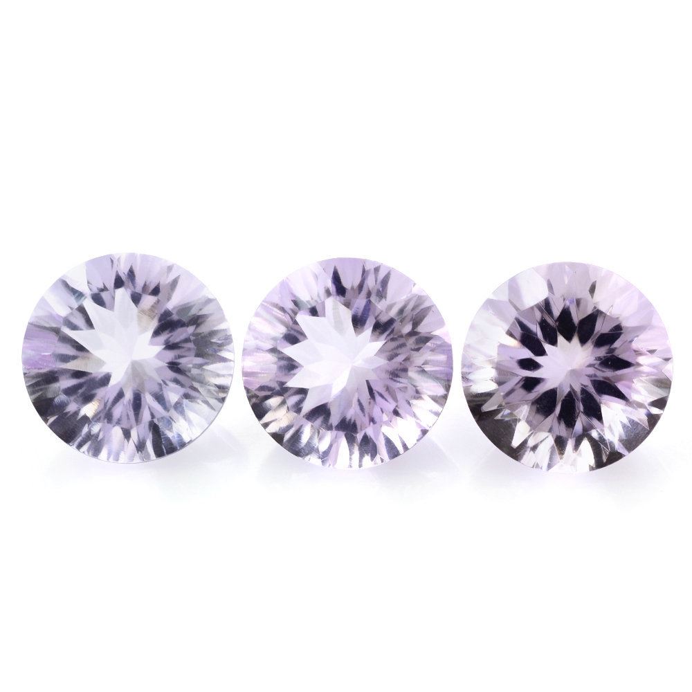 PINK AMETHYST CONCAVE CUT ROUND (DES#45) 12MM 5.91 Cts.