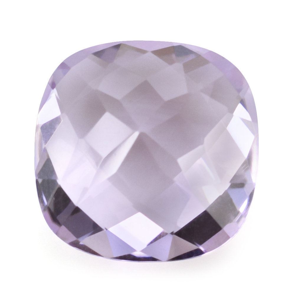 PINK AMETHYST CHECKER CUT CUSHION 14MM 9.45 Cts.