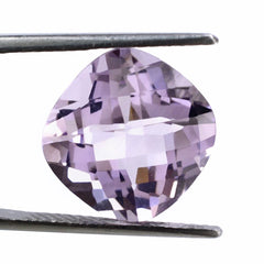 PINK AMETHYST CHECKER CUT CUSHION 14MM 9.45 Cts.