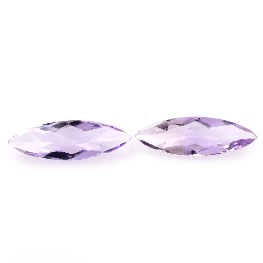 PINK AMETHYST CHECKER CUT MARQUISE 25X8MM 5.48 Cts.