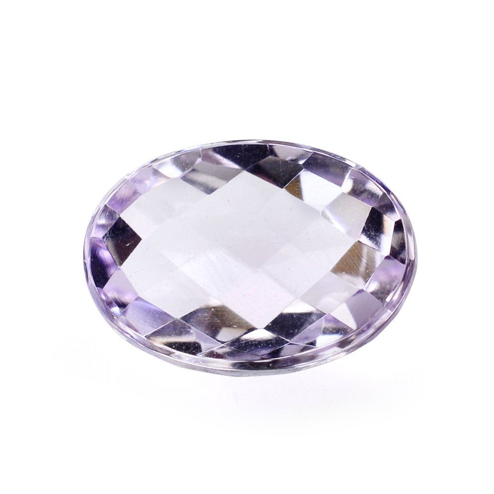 PINK AMETHYST CHECKER OVAL CAB 11X8MM 2.77 Cts.