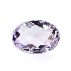 PINK AMETHYST CHECKER OVAL CAB 11X8MM 2.77 Cts.
