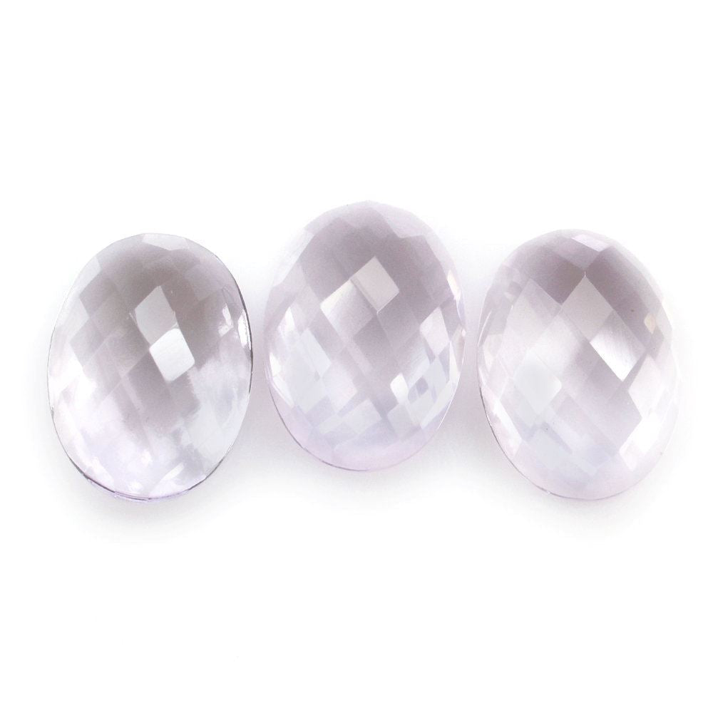 PINK AMETHYST CHECKER OVAL CAB 11X8MM 2.77 Cts.