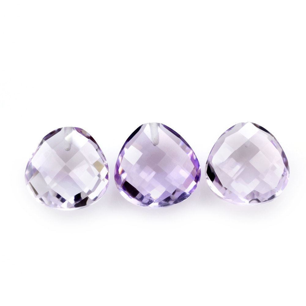 PINK AMETHYST BRIOLETTE PEAR TABEEZ (HALF DRILL 0.70MM) 10MM 3.09 Cts.