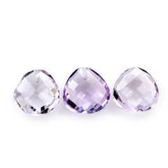 PINK AMETHYST BRIOLETTE PEAR TABEEZ (HALF DRILL 0.70MM) 10MM 3.09 Cts.