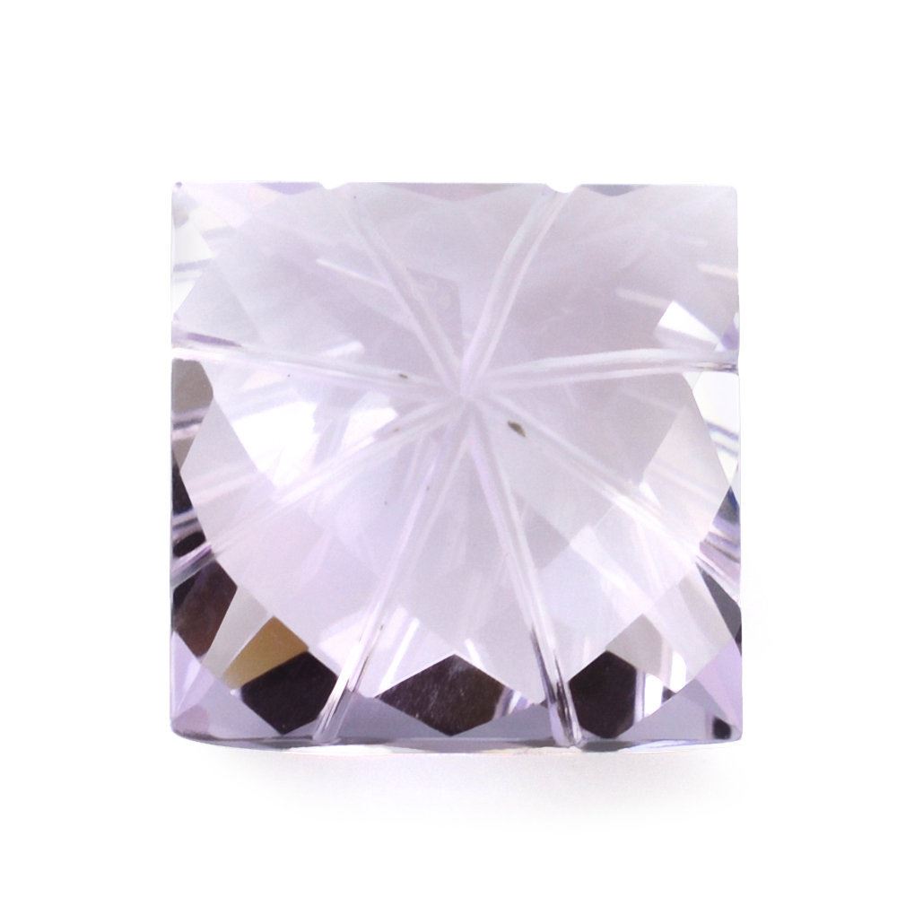 PINK AMETHYST CHECKER TOP PRINCESS BACK LAZER CUT SQUARE LITE (DES#21) 10MM 4.65 Cts.