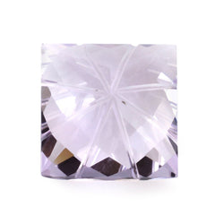 PINK AMETHYST CHECKER TOP PRINCESS BACK LAZER CUT SQUARE LITE (DES#21) 10MM 4.65 Cts.